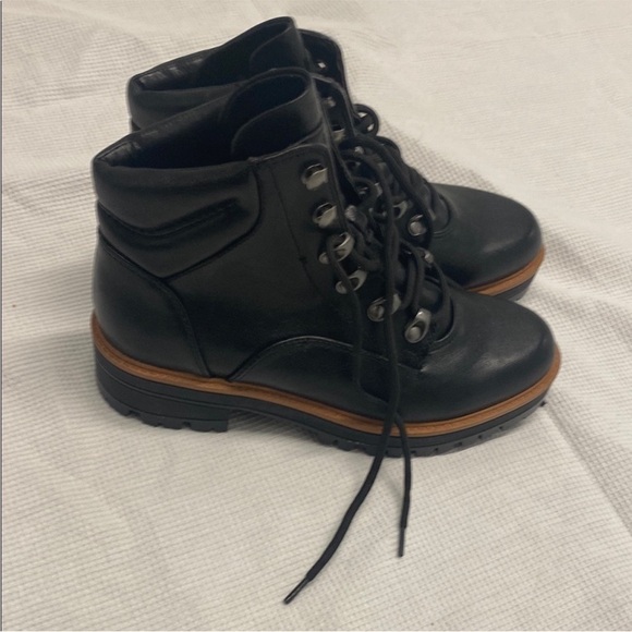 Indigo Black Lace-up Combat Boots • Utility Military Ankle Boots • Women’s 6.5 - Picture 3 of 8